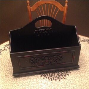 Elegant French Country Black Mail or Folder  Holder